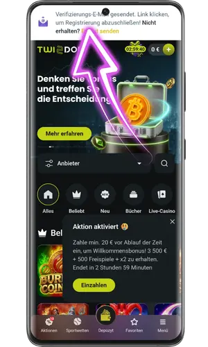 Bitte bestätigen Sie Ihre Kontaktdaten, um Ihr Twindor-Konto zu erstellen.